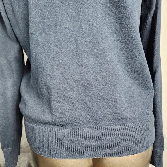 L.L. Bean Cotton Blend Navy Button-Front Cardigan | Women's Medium - Picture 9 of 12